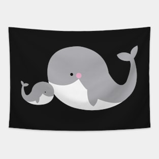 Mummy and baby whale Tapestry