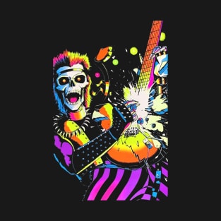 Skeleton Guitarist - Vintage Black Light Poster T-Shirt