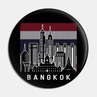 Bangkok Thailand Skyline Flag Pin