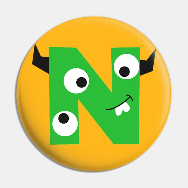 N Letter Pin by Mako Design 