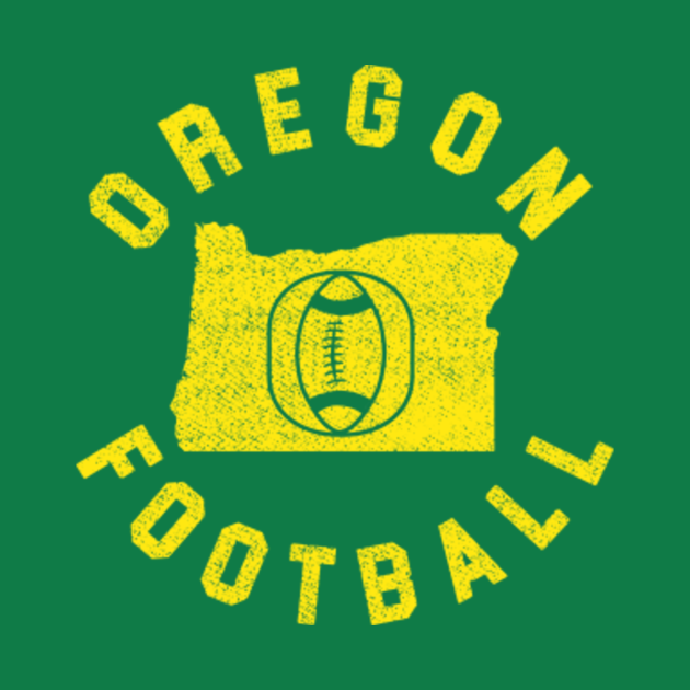 Disover Vintage Oregon Map Football Gameday - Oregon Ducks - T-Shirt