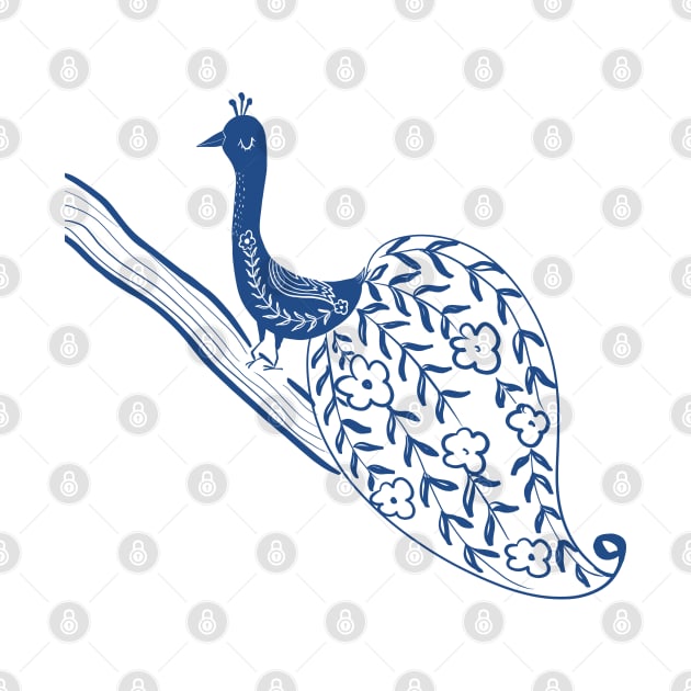 Peacock blue bird by Guncha Kumar