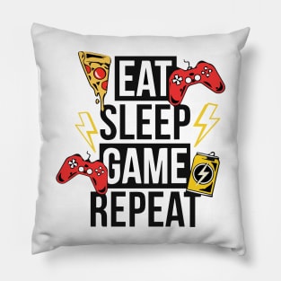 Eat Sleep Game Repeat Pillow