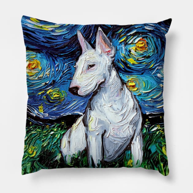 Bull Terrier Night Pillow by sagittariusgallery