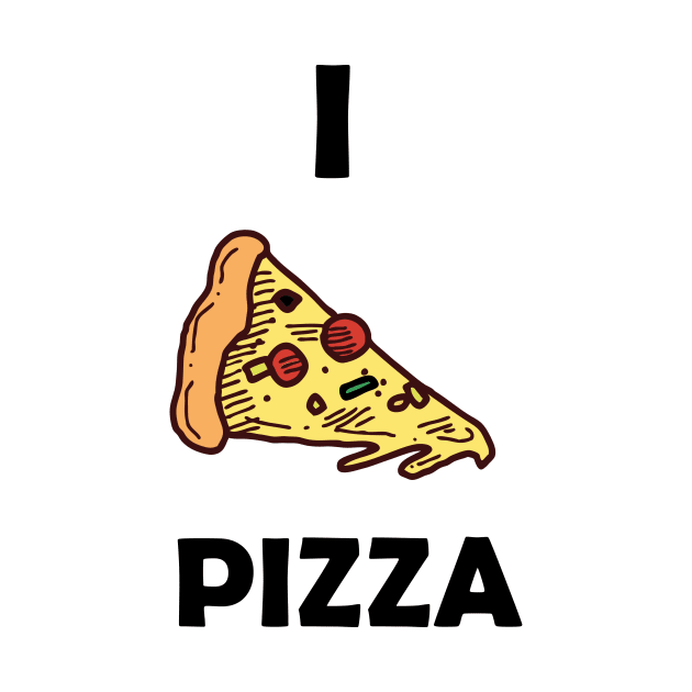 Funny design saying I Pizza, Pizzeria Paradise, Cute & Savory Pizza Love by Allesbouad