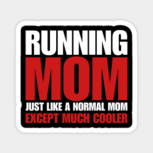 funny running mom Magnet