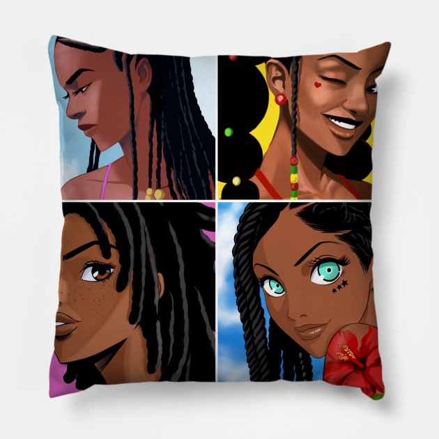 Black Queens Pillow by Kurosan