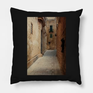 Narrow medieval street of Mdina Pillow