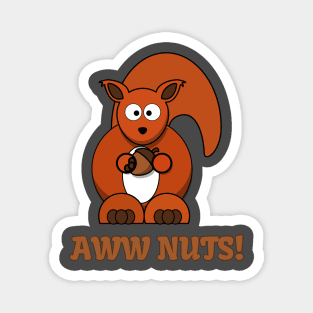 Aww Nuts Funny Squirrel Pun Magnet