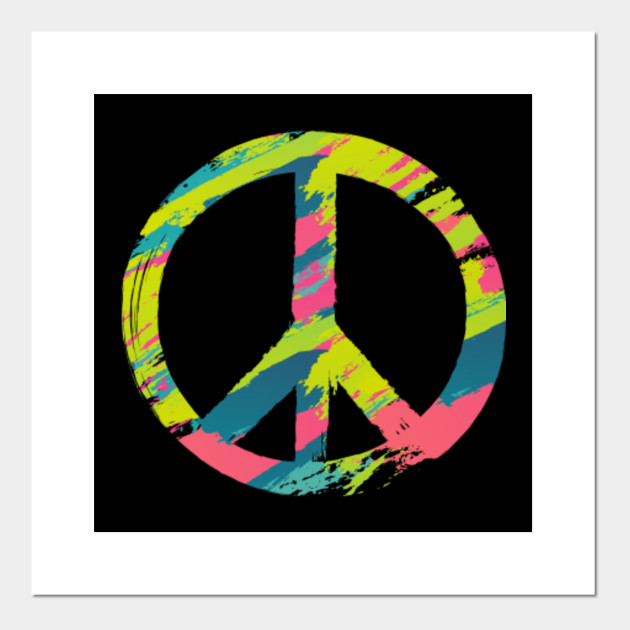 Download Peace Sign Together Life Society Flowers Hippie Colorful Peace Sign Love Posters And Art Prints Teepublic