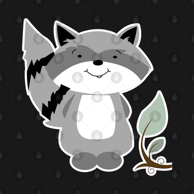 Enchanted Forest Raccoon Cartoon Animal by JessDesigns