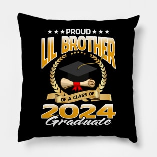 Proud Lil Brother Of A Class Of 2024 Graduate Pillow