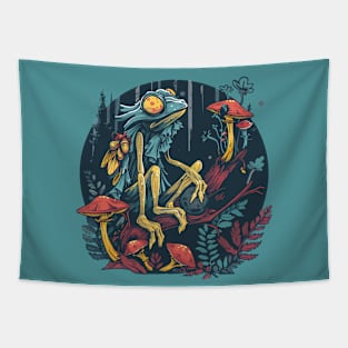 Mutated lizard on the branch Tapestry