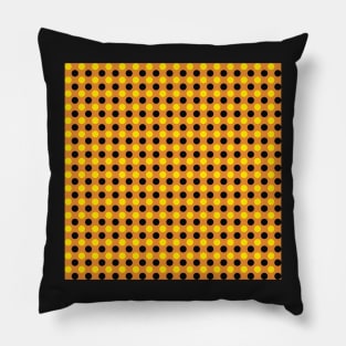 yellow black orange polka dot pattern Pillow