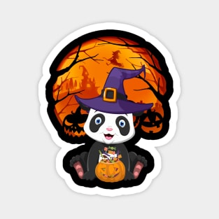 Panda bear pumpkin witch Magnet