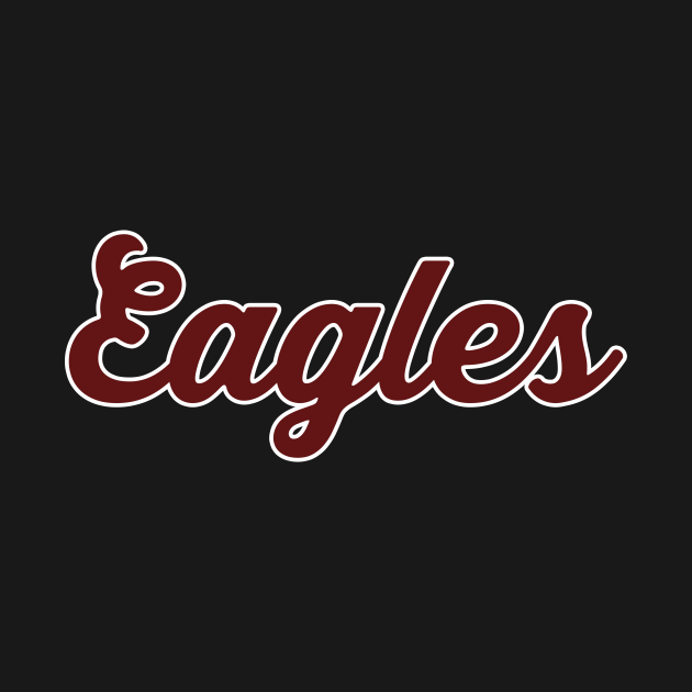 Eagles in red script font Eagles TShirt TeePublic