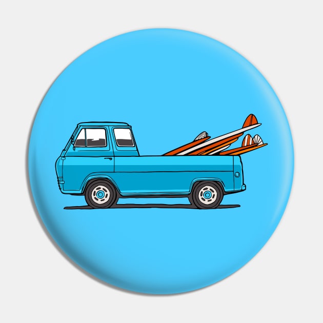 BLUE SURF TRUCK Pin by OldSkoolDesign