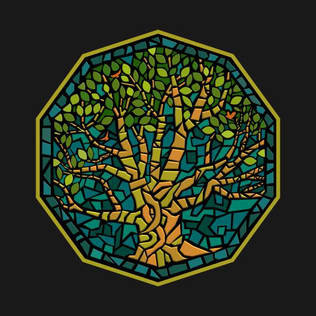 Tree Bird Mosaic by Dragonbudgie