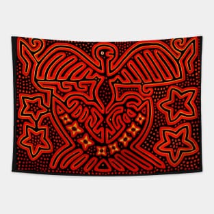 Kuna Indian Eagle with Stars Tapestry