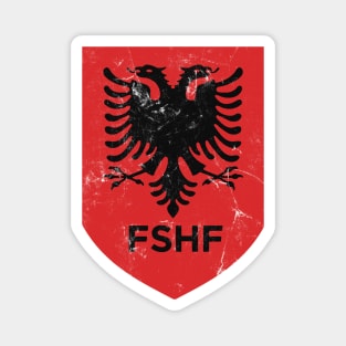 Albania /// Faded-Vintage Style Flag Design Magnet