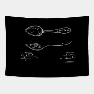 Spoon vintage patent drawing Tapestry