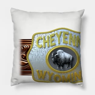 Cheyenne, Wyoming Western/Cowboy Belt Buckle Pillow