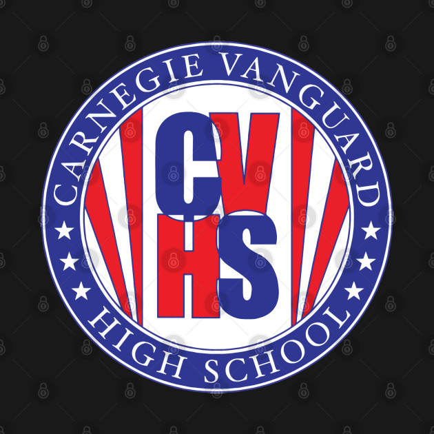 CVHS Multicolor rhino on back, CVHS logo on front by Carnegie Vanguard High School PTO