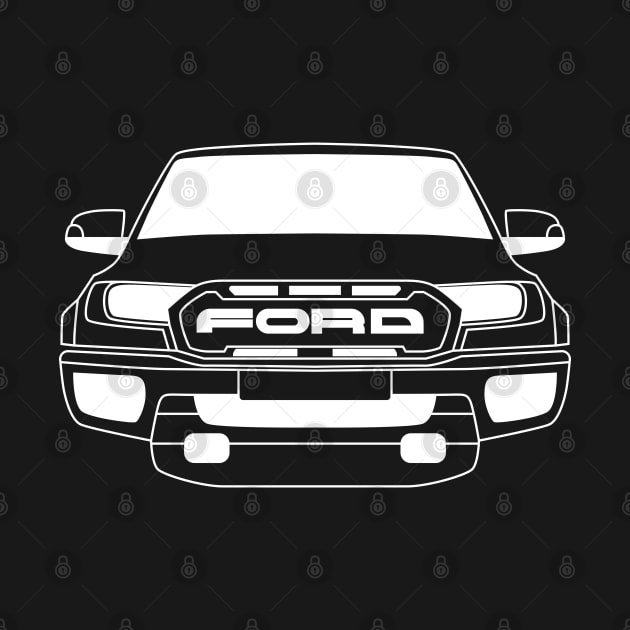 Ford Ranger Raptor White Outline by kindacoolbutnotreally