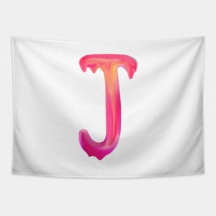 Letter J In Vibrant Watercolor Tapestry