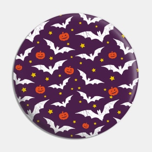 Halloween Bats And Pumpkins Pin