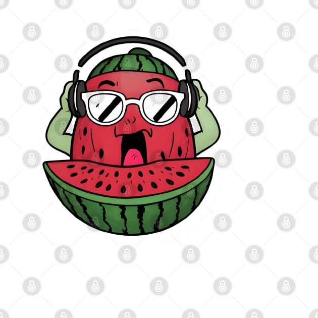 Watermelon with headphones by Hacienda Gardeners