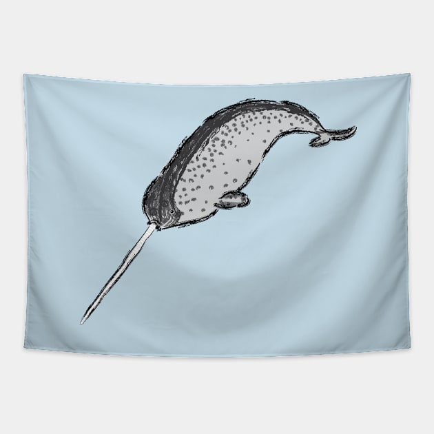 Artwork of a Narwhale I Tapestry by JDHegemann