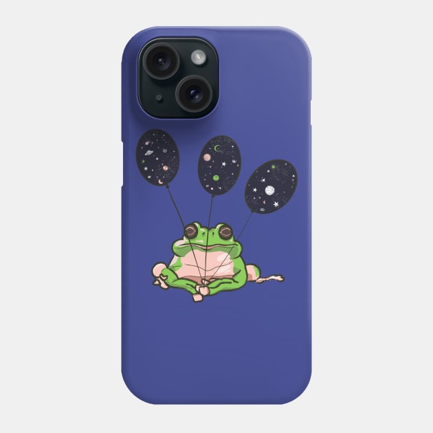 Frog with space balloons Phone Case by Mimie20