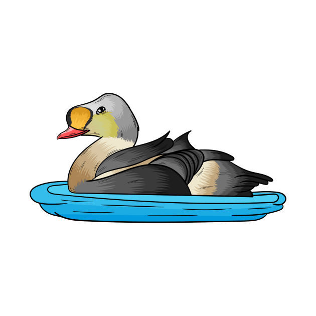 King eider bird cartoon illustration by Cartoons of fun