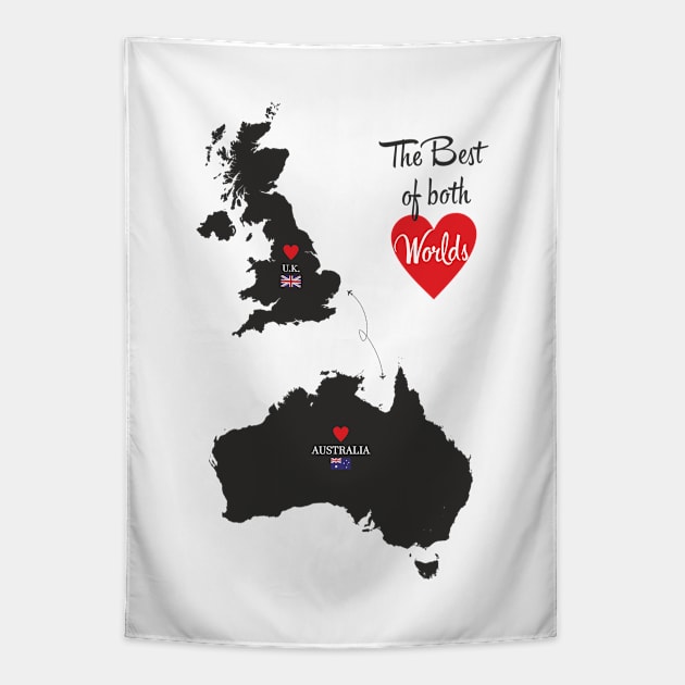 The Best of both Worlds - United Kingdom - Australia Tapestry by YooY Studio