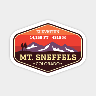 Mount Sneffels Colorado - 14ers Mountain Climbing Badge Magnet