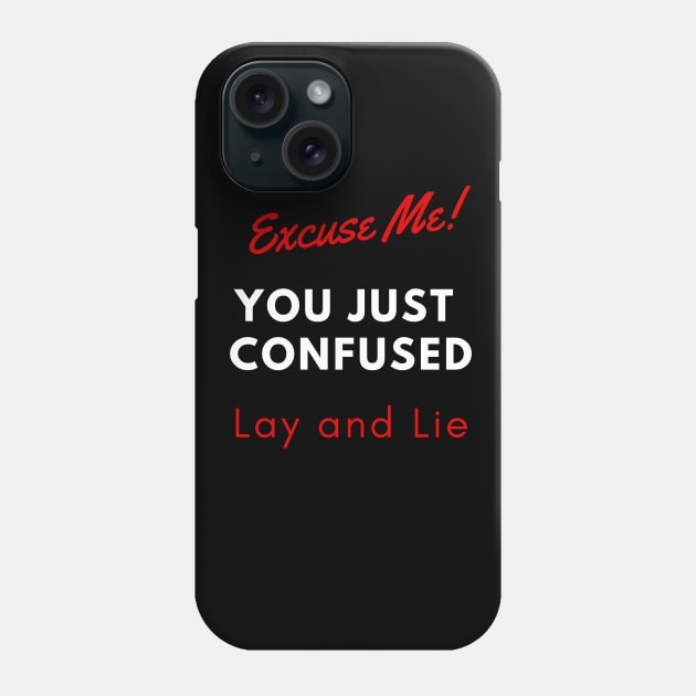 Lay and Lie Grammar Nerd Phone Case by spiffy_design