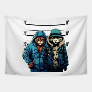 Usual Suspects Criminal Gangster Cats Tapestry