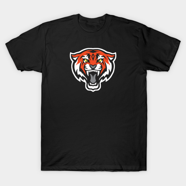 Modern Tiger Mascot Sports Logo - Orange - Tigers - T-Shirt