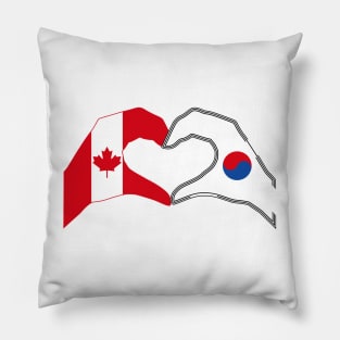 We Heart Canada & Korea Patriot Flag Series Pillow