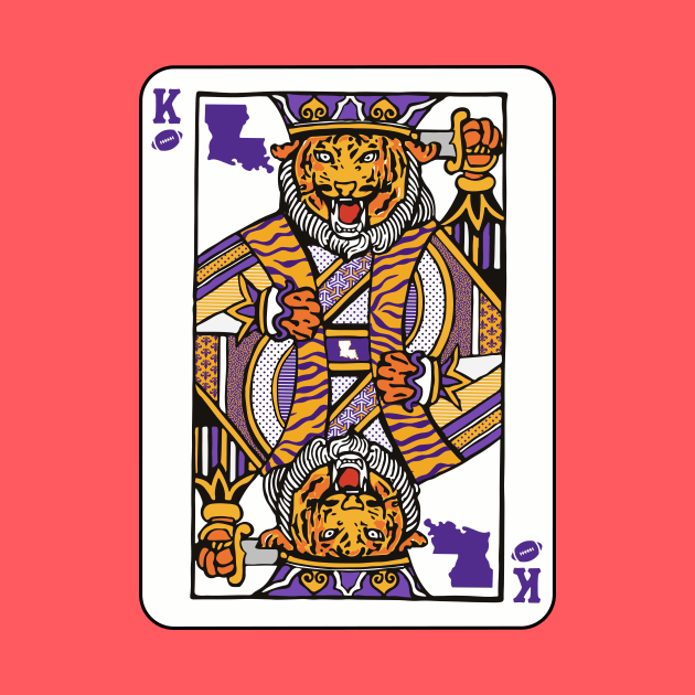 Louisiana Tiger King Playing Card // Awesome King Tiger Purple and Gold by SLAG_Creative