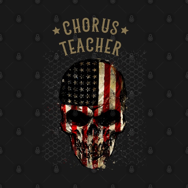 Chorus Teacher - Watercolor Skull in American Flag Design by best-vibes-only