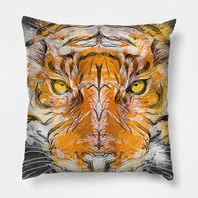 ornamental tiger Pillow by kharmazero