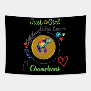 Just A Girl Who Loves Chameleons Tapestry