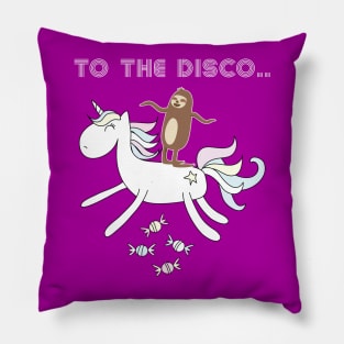 Unicorn Sloth Disco Pillow