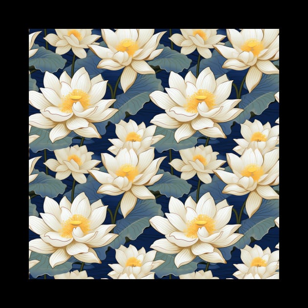 Serenity Blooms: Timeless Lotus Flower Pattern by star trek fanart and more