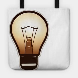 Light Bulb Brown Shadow Silhouette Anime Style Collection No. 423 Tote