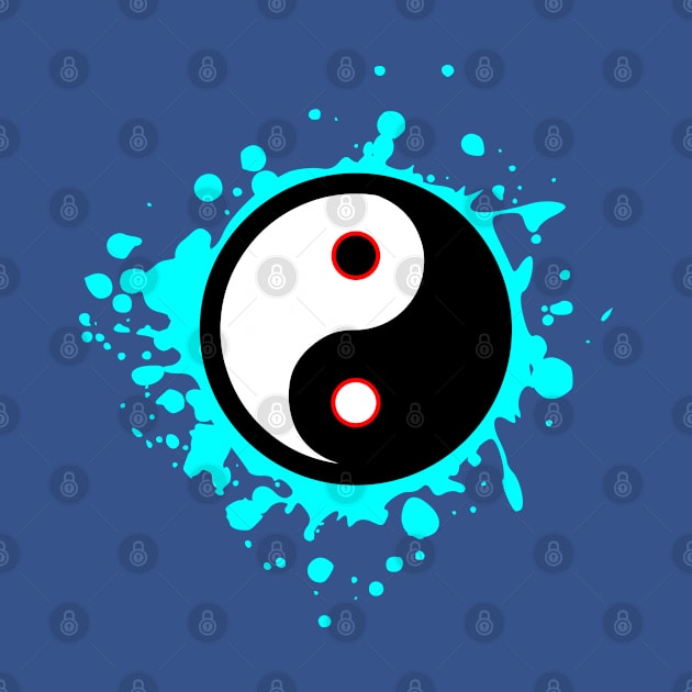 Yin and Yang Blue Splatter by PNPTees