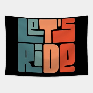 Lets Ride - retro vintage sticker Tapestry