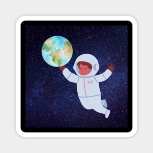 Astronaut,  Planet Earth, and Galaxy Magnet